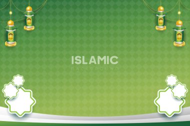 Islamic beautiful green background for design needs
