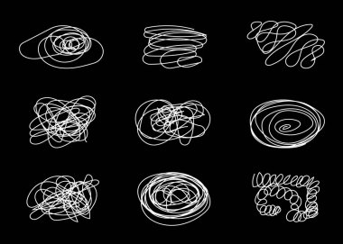 soyut ince çizgi karalamalarının koleksiyonu