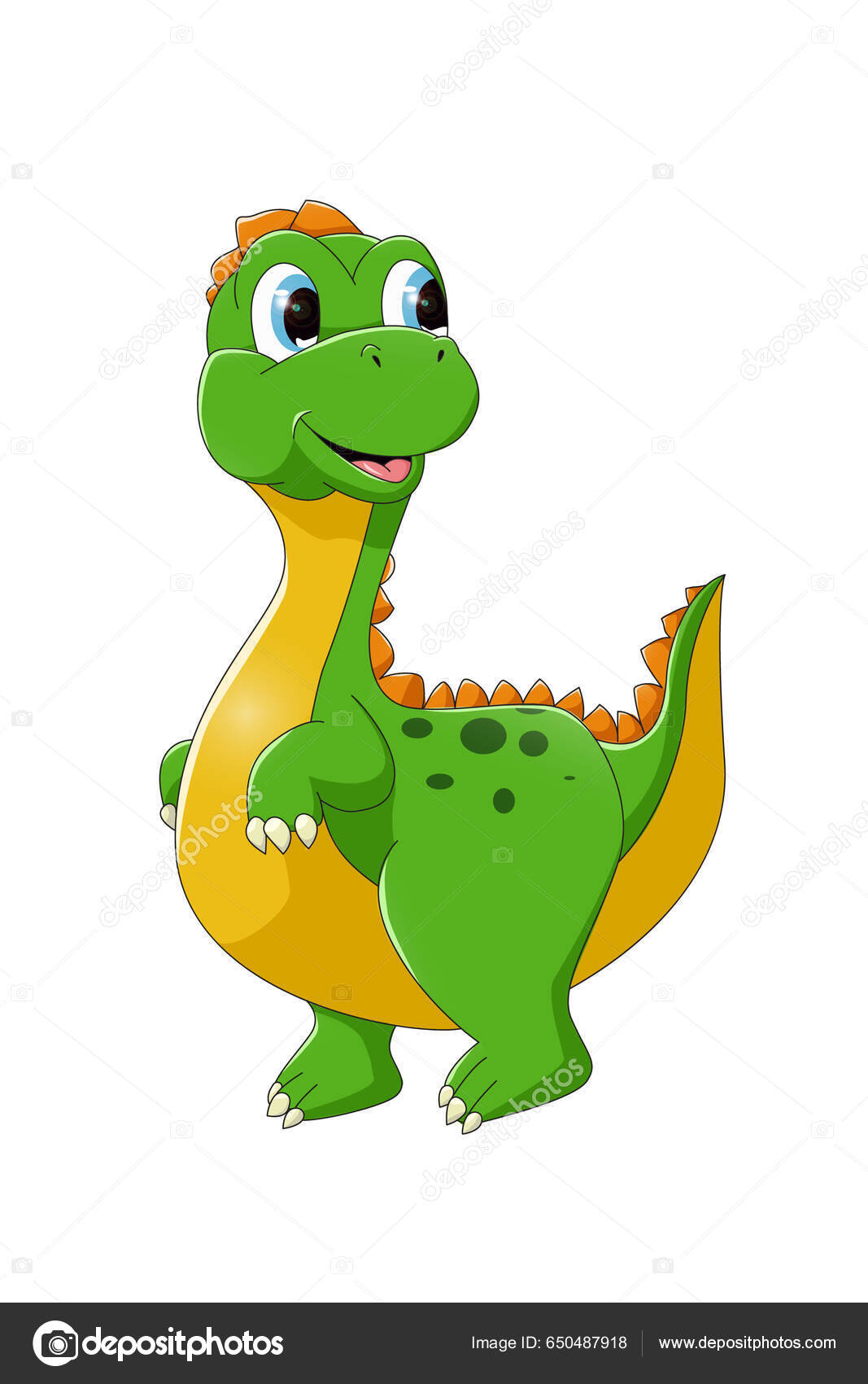 Happy Green Dinosaur Blue Eyes Design Animal Cartoon Vector Illustration  Stock Vector by ©neves.graphic777 650487918, image size:1067x1700