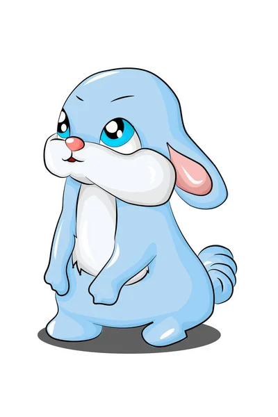 蓝色纯兔卡通设计动物 — 图库矢量图片