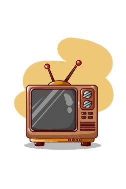 Retro Television illüstrasyon el çizim vektörü