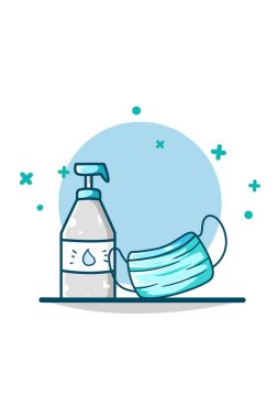 Maske ve el dezenfektanı.