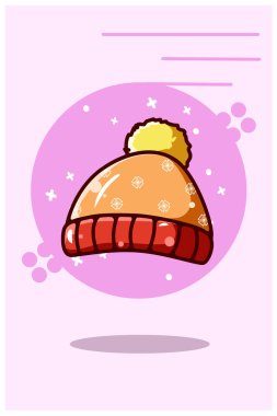 Beanie şapka çizgi film vektör çizimi