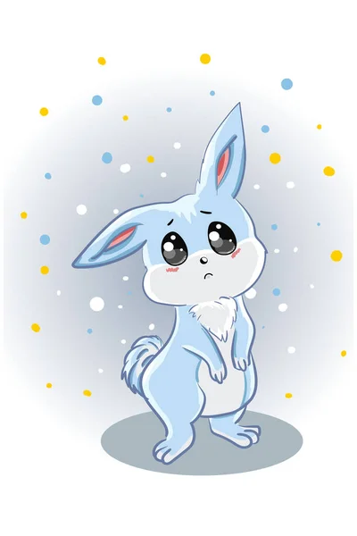 一个悲伤的兔子卡通人物图解 — 图库矢量图片