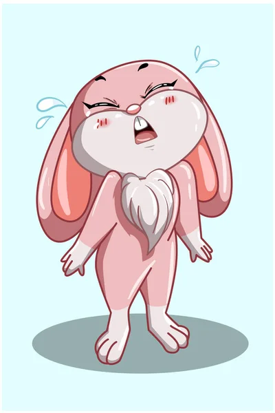 一个小小的婴儿粉红兔插图 — 图库矢量图片
