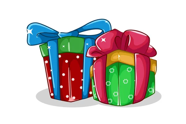 Two Gift Christmas Theme Illustration — Stock Vector