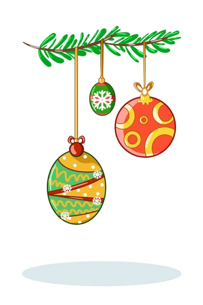 Ilustrace Tří Ilustrací Vánoční Koule — Stockový vektor