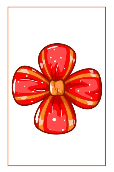 クリスマスの日のための赤いリボンのイラスト — ストックベクタ