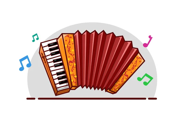 Illustration Accordion Musical Instrument — Stock Vector