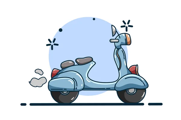 Disegno Illustrazione Scooter Blu — Vettoriale Stock