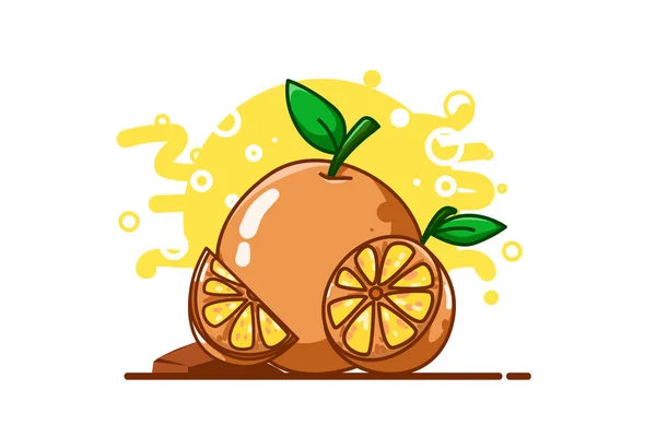Illustrazione Arancione Mano Disegno — Vettoriale Stock