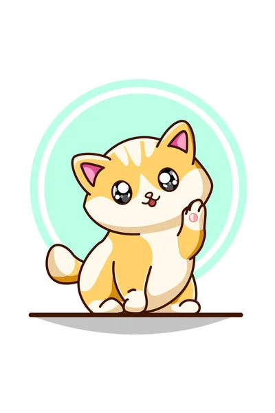 可爱的黄色小猫咪插图 — 图库矢量图片