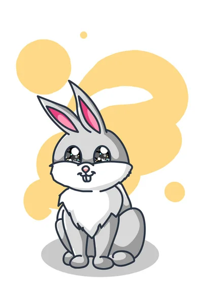 Lindo Conejo Sentado Ilustración — Archivo Imágenes Vectoriales
