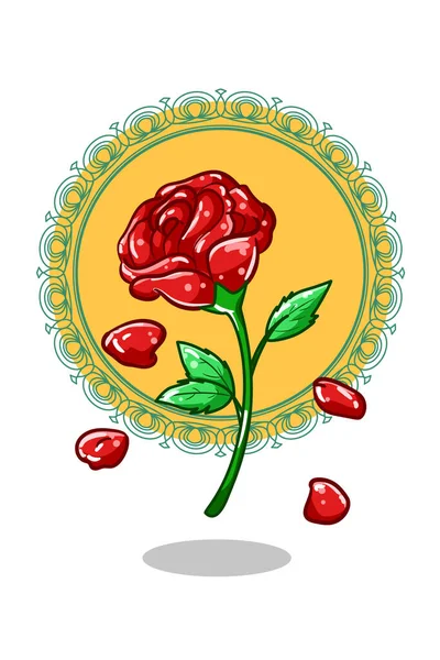 Real Rosa Ilustración Dibujo Mano — Archivo Imágenes Vectoriales