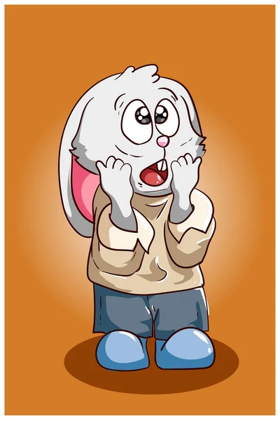 Shock Ugly Rabbit Illustration — Stock Vector