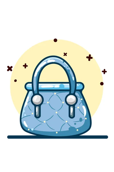 Bolso Azul Ilustración Dibujo Mano — Vector de stock