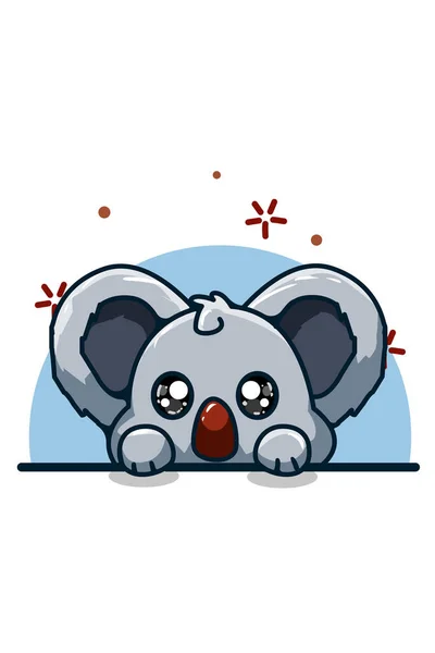 Peu Mignon Koala Illustration Dessin Main — Image vectorielle