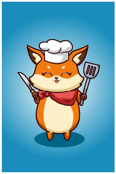 Правообладатель Иллюстрации Fox Chef — стоковый вектор
