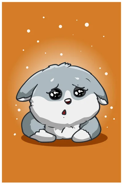 Słodki Smutny Pies Ilustracji — Wektor stockowy