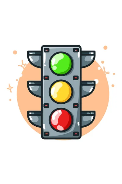 Illustration Traffic Lights Hand Drawing — Stock Vector