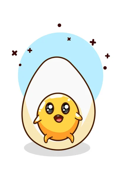 一个可爱的彩蛋插图手绘 — 图库矢量图片