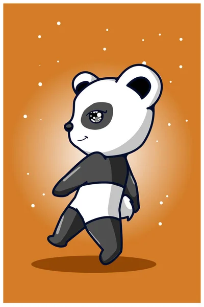 Krásná Chladná Panda Ruční Kresba — Stockový vektor