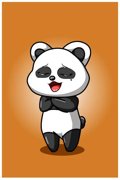 Die Kleine Niedliche Panda Vektor Illustration — Stockvektor