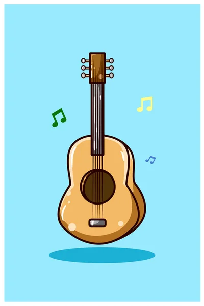 Ilustracja Konstrukcji Gitary — Wektor stockowy