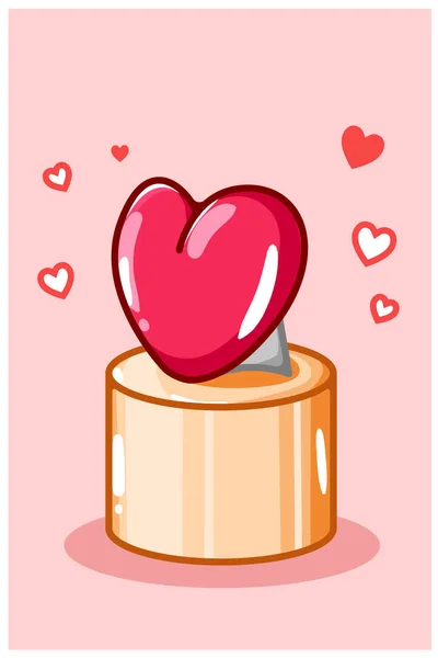 Heart Decoration Valentine Day Cartoon Illustration — Stock Vector