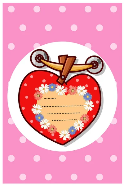Wenskaart Valentijnsdag Cartoon Illustratie — Stockvector