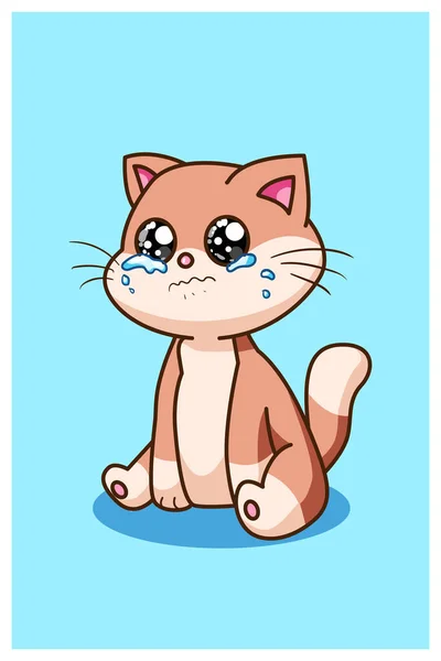 一个哭哭啼啼的男孩猫科动物病媒图解 — 图库矢量图片