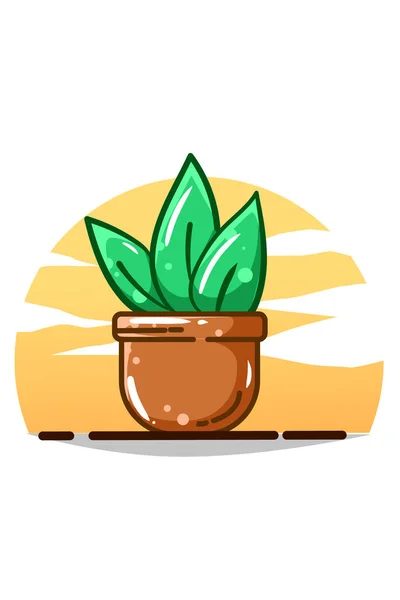 Διακοσμητικό Φυτό Στο Dusk Εικονογράφηση Κινουμένων Σχεδίων — Διανυσματικό Αρχείο
