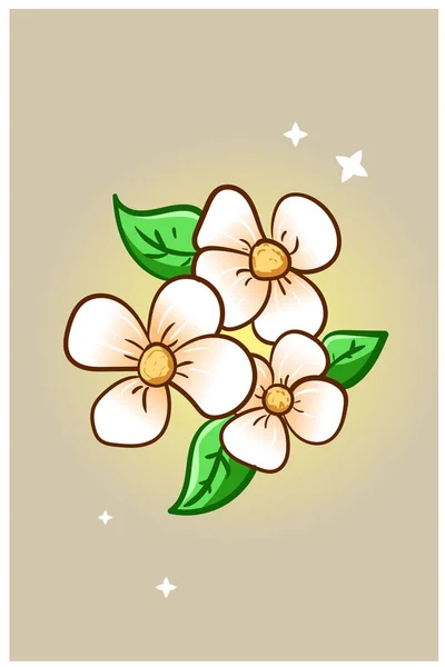 Printemps Fleur Fleur Dessin Animé Illustration — Image vectorielle