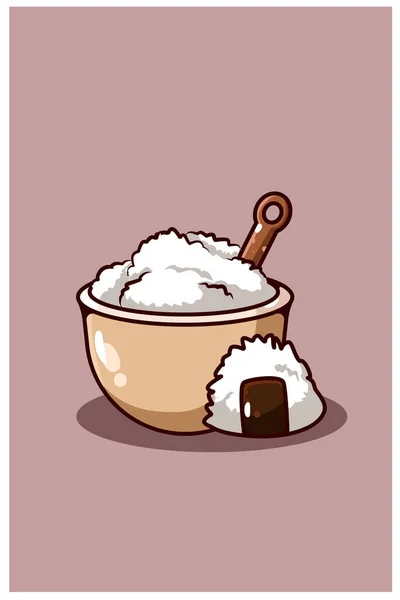 米と寿司漫画のイラスト — ストックベクタ