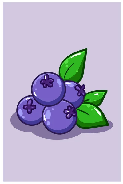 Sweet Blueberries Cartoon Vector Illustration — Stock Vector