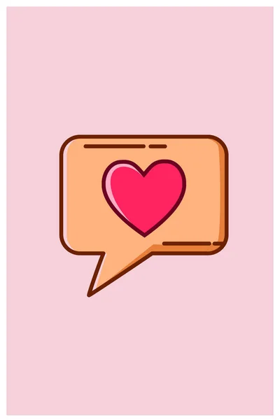 stock vector Chat with love icon notification cartoon illustration