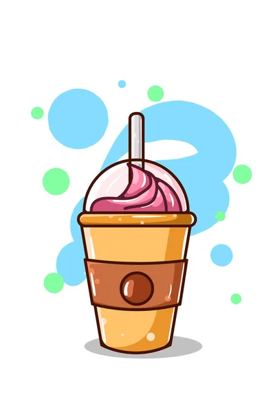 卡通画上有冰淇淋的巧克力饮料 — 图库矢量图片