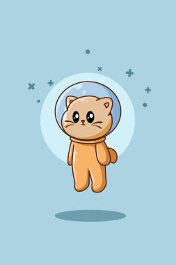 Şirin kedi uçan hayvan çizgi film çizimi