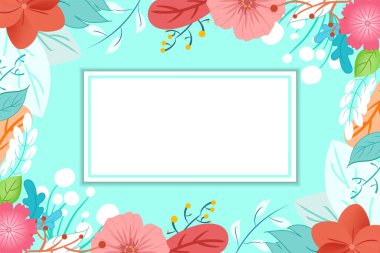 Boş alana sahip el çizimi çiçek arkaplanı