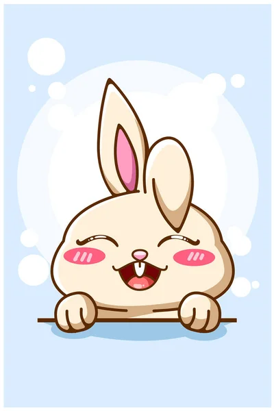 可愛くて美しいウサギのキャラクター漫画のイラスト — ストックベクタ