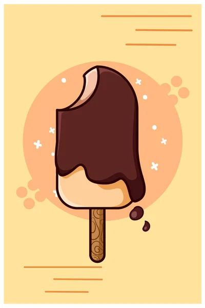 甜冰淇淋卡通画 — 图库矢量图片