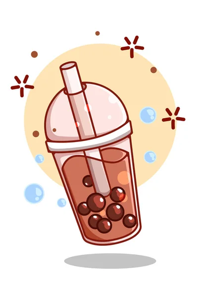 Γλυκό Κρύο Σοκολάτα Ποτό Σχεδιασμός Εικονογράφηση Κινουμένων Σχεδίων — Διανυσματικό Αρχείο