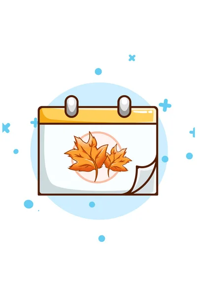 Desenho Calendário Outono Ilustração Dos Desenhos Animados —  Vetores de Stock