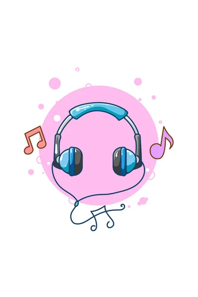 Headset Para Ilustração Desenho Animado Ícone Música —  Vetores de Stock