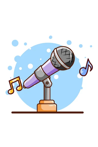 Microfone Para Canto Ícone Desenho Animado Ilustração —  Vetores de Stock