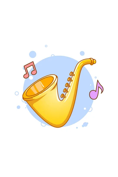 Pequeno Trompete Instrumento Musical Desenho Animado Ilustração — Vetor de Stock