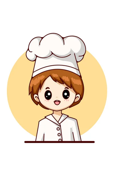Chef Menino Para Dia Trabalho Desenho Personagem Desenho Animado Ilustração — Vetor de Stock