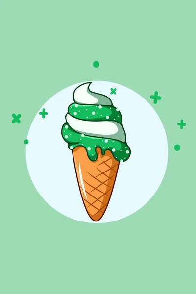 冰淇淋马沙香草卡通画 — 图库矢量图片