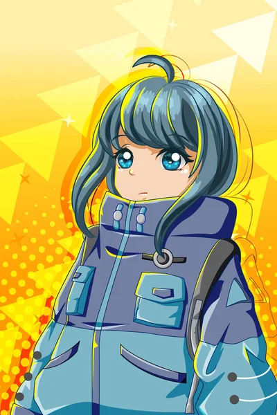 Pequena Personagem Kawaii Engraçada. Ilustração De Desenho 3d De Uma Garota  Bonita De Desenho Em Um Pano De Fundo Azul Ilustração Stock - Ilustração de  azul, jogo: 243403156