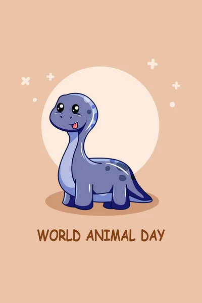 Personaggio Progettazione Dinosauro Giorno Animale Mondiale — Vettoriale Stock
